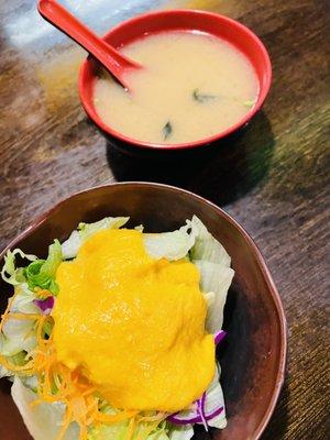 Green Salad and Miso Soup