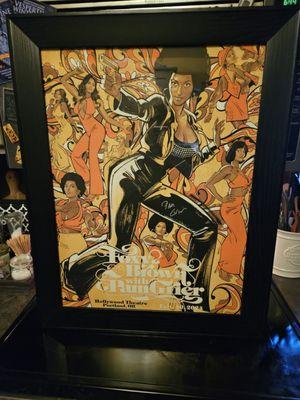 3/10/2024 - 18x24 frame with signed Pam Grier, local artist created for her visit to Hollywood Theater