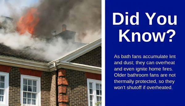 Dirty bathroom exhaust fans are a fire hazard. Call us today for your free quote!