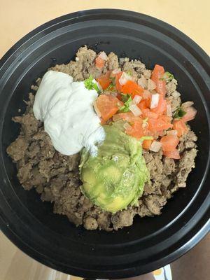 Steak fajita bowl