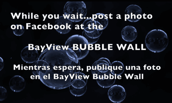 Post a photo at our BayView Bubble Wall in the lobby