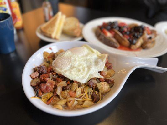 Country Skillet, Eggs over Medium.