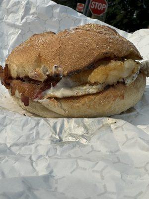 Bacon egg and cheese with hash brown