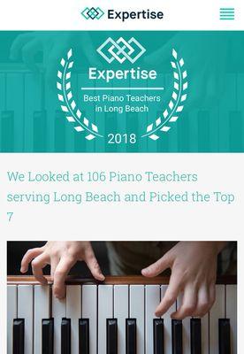 Steff's Piano Studio has been recognized as one the top 7 Piano Studios in Long Beach.