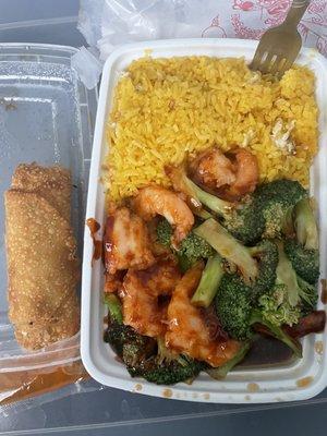 C7. Shrimp with Broccoli Combo Platter