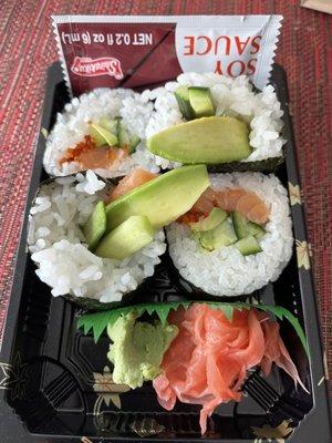 Seattle roll--4 large pieces; a little too much rice but otherwise delicious!