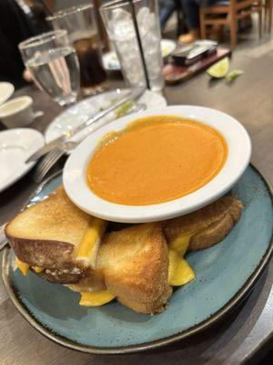 Child's style grilled cheese and wanabe tomato bisque.