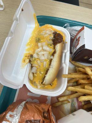 Chili cheese dog