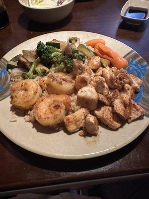 Lunch hibachi chicken and shrimp