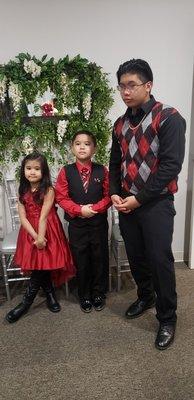 My kiddos waiting for the ceremony to begin.