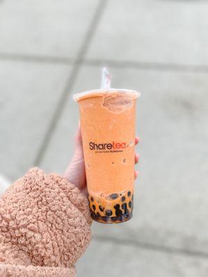 Thai Tea Ice Blended with Pearl