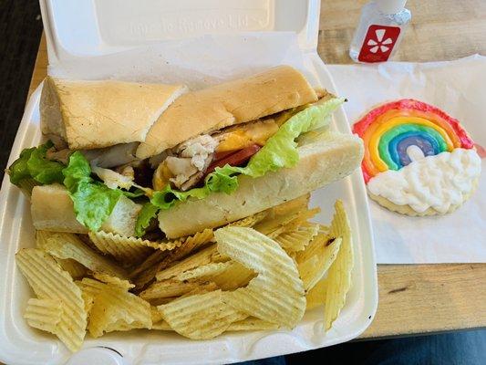 Turkey Club and rainbow Decorated Iced Cookies