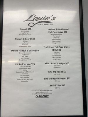 Service menu