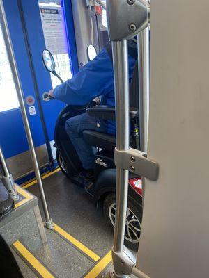 A Street legal Three wheeler on Link Light Rail