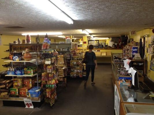 To get to the dining area, first walk through the small grocery section.