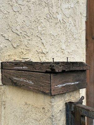 Termite/rotted wood not replaced.