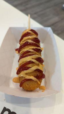 Original Korean Corn Dog with 1/2 beef, 1/2 Mozzarella