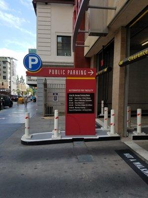 Outside parking sign. Up to date as of April 2017.