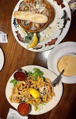 Calamari, Escargot & Lobster bisque