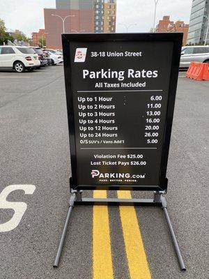 Parking rates