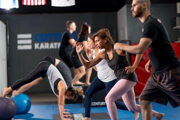 Circuit training in our morning HIIT classes.