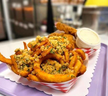 Signature Garlic Fries on Curly Fries