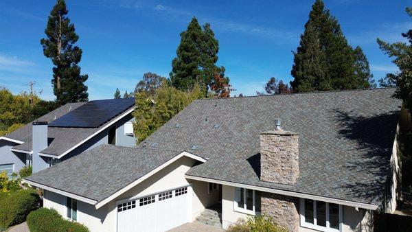 A recent new roof completed in Los Gatos