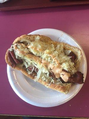 best tasting "reuben with saukraut" sandwich in t-town, from the best "bill & ruth's" sub shop in town.  tree b.