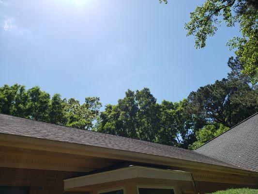 My clean roof, our gutters were filled with leaves during this past week's storms