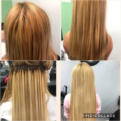 Blond hair extensions