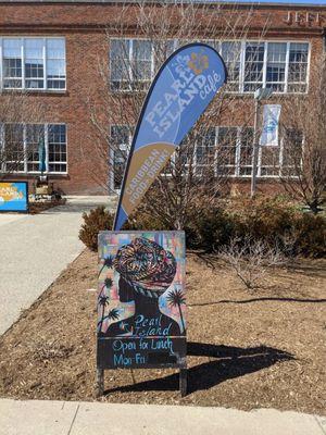 Signage infront of the Jefferson School