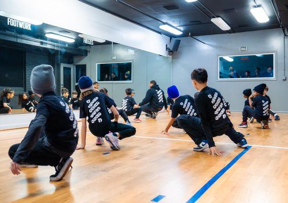 Professional Break Dance Coach teaching his students.