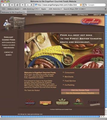 Keeping with the Engelhart Gourmet Foods campaign look we designed a website with non-obtrusive flash movie features.