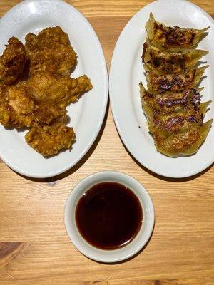 Karaage, pan fried gyoza