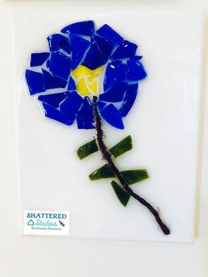 Create a beautiful masterpiece using recycled glass at Shattered Studios.