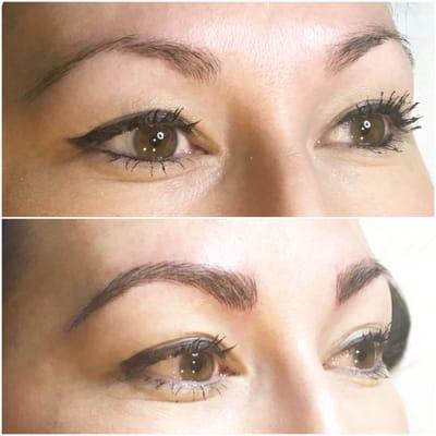 Microblading the new permanent Make up! Tiny little hair strokes to make the brows look fuller for a more natural look!