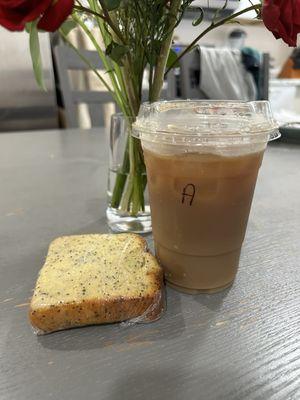 Orange poppy seed and iced coffee!