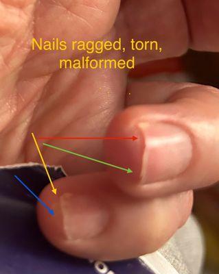 What Diane's Nails in Shirlington did to my nails in the course of getting a manicure