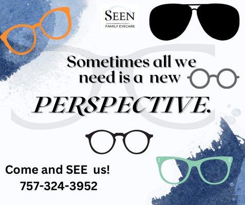 We offer in person eye exam and a great selection of eye wear