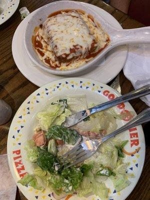 Baked Lasagna and Side Salad