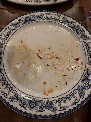 Empty pizza plate