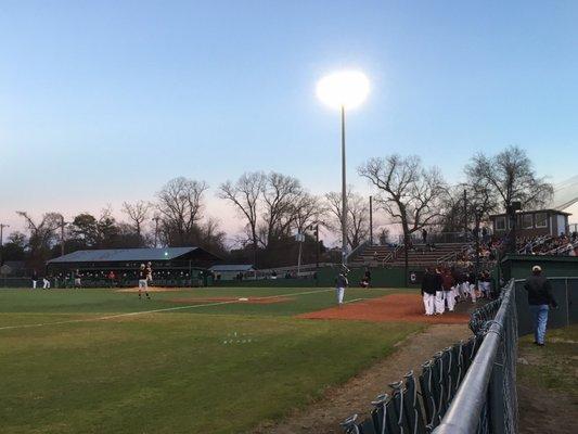 2/2/18. Friday. 48 degrees. Groundhog Day. Shreveport, Louisiana. Mardi Gras Weekend. Sheehee Stadium. Boxers baseball vs Centenary Gents.