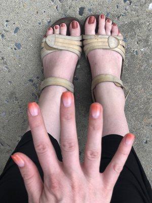 Ombré mani and Pedicure