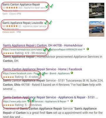 Best rated appliance repair in Canton, Stark County, OH.