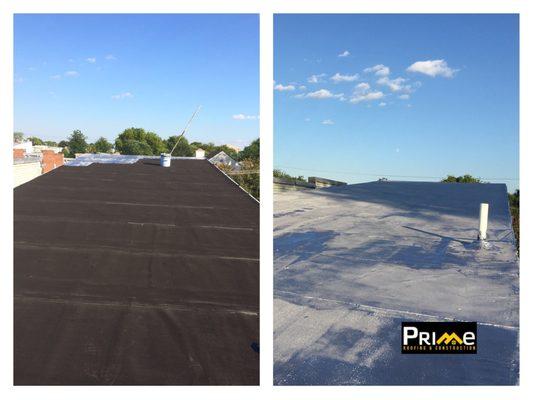 A roof coating can help reflect the sun rays, and extend the lifetime of a roof!