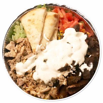 Half Chicken & Beef Gyro Platter