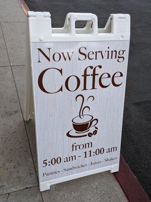 Now serving coffee!