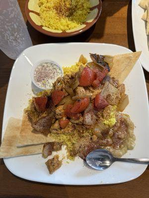 Chicken Shawarma with Tzatziki and baba ghanoush