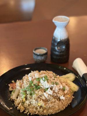 Todays Special::
Crab meat fried rice   
Enjoy with our House Hot Sake