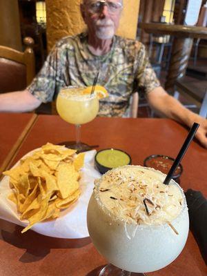 Coconut margarita and sunset margarita.